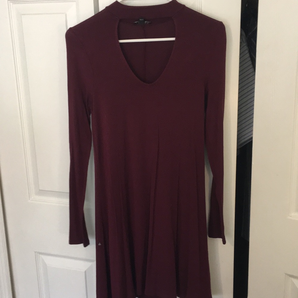 A crimson dress